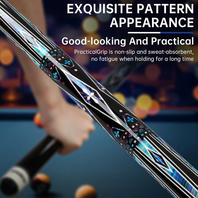 SYNCSHOT Store Pool Cues Set of 5 / 1, Pool Sticks for Adults 58 Inch 18 19 20 21Oz Maple Wood Billiards Cue Sticks, 5 Different Colors For Professional Billiard Players Bars Home Hall Table Sport - Image 4